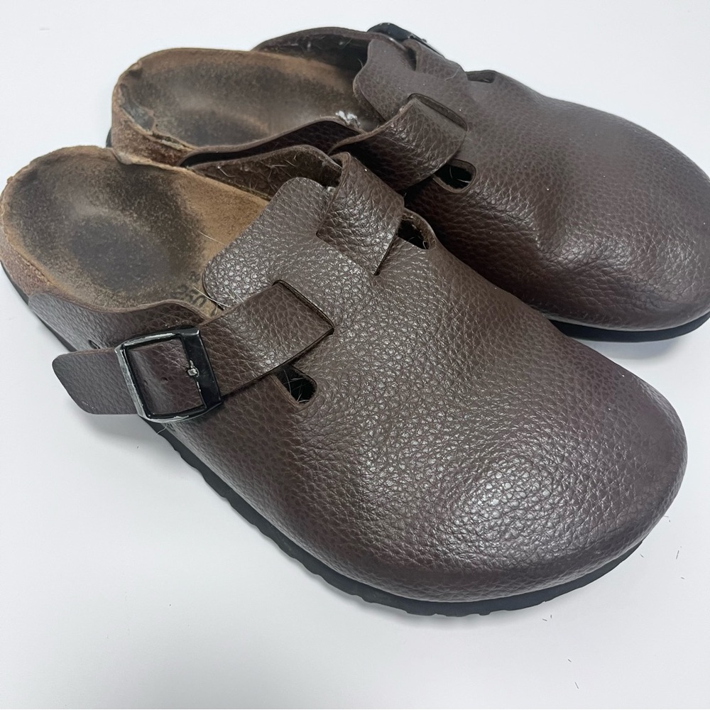 Women's Brown Slip-On Clog with Adjustable Buckle